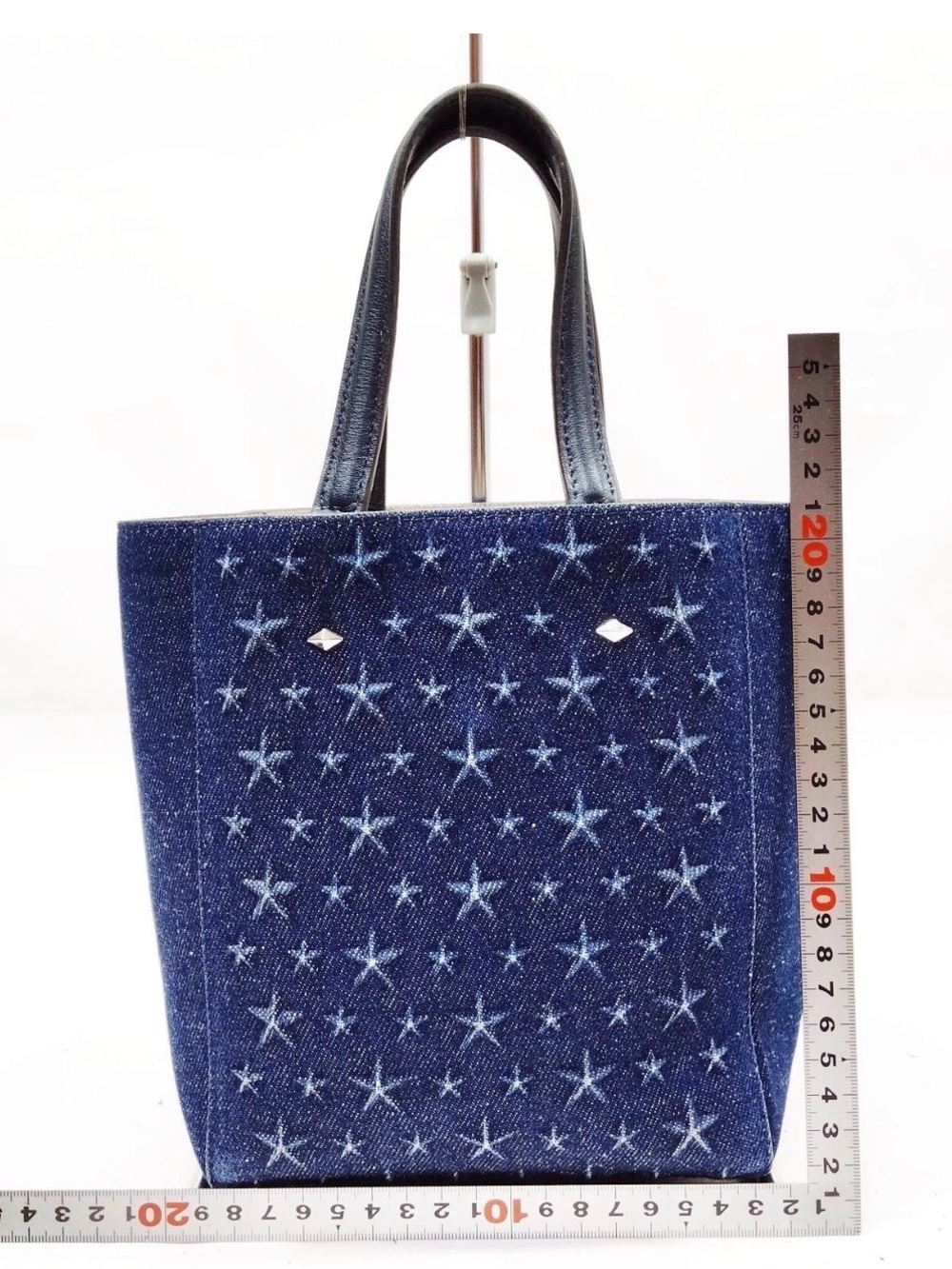 Jimmy Choo Denim Tote in Navy and Black 
Jimmy Choo Lenny denim tote bag - Picture 12 of 14